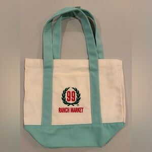 NWT 99 Ranch Market Mint Pastel Turquoise Mini Tote Bag New 2026 Canvas Color